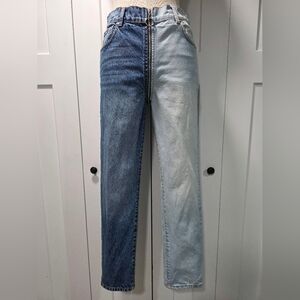Revice Yin Yang Two Tone Colorblock Tokyo Wash Cropped Zipper Jeans